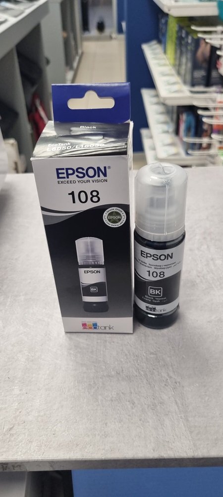 Контейнер с чернилами Epson 108 EcoTank L8050/L18050 black (C13T09C14A)