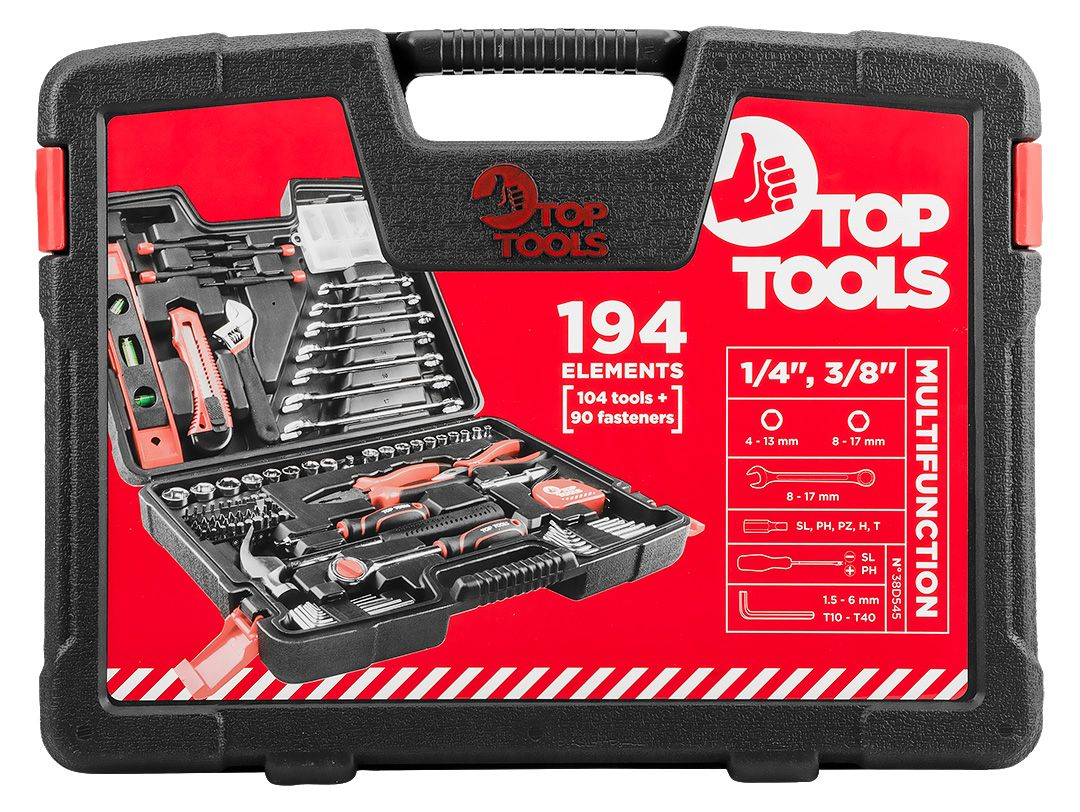 Набір інструменту Top Tools, 1/4 ", 3/8", 194 од.