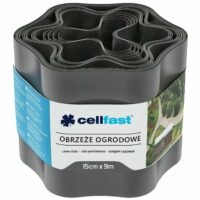 Стрічка газонна Cellfast, бордюрна, хвиляста, 15см x 9м, графіт (30-052)