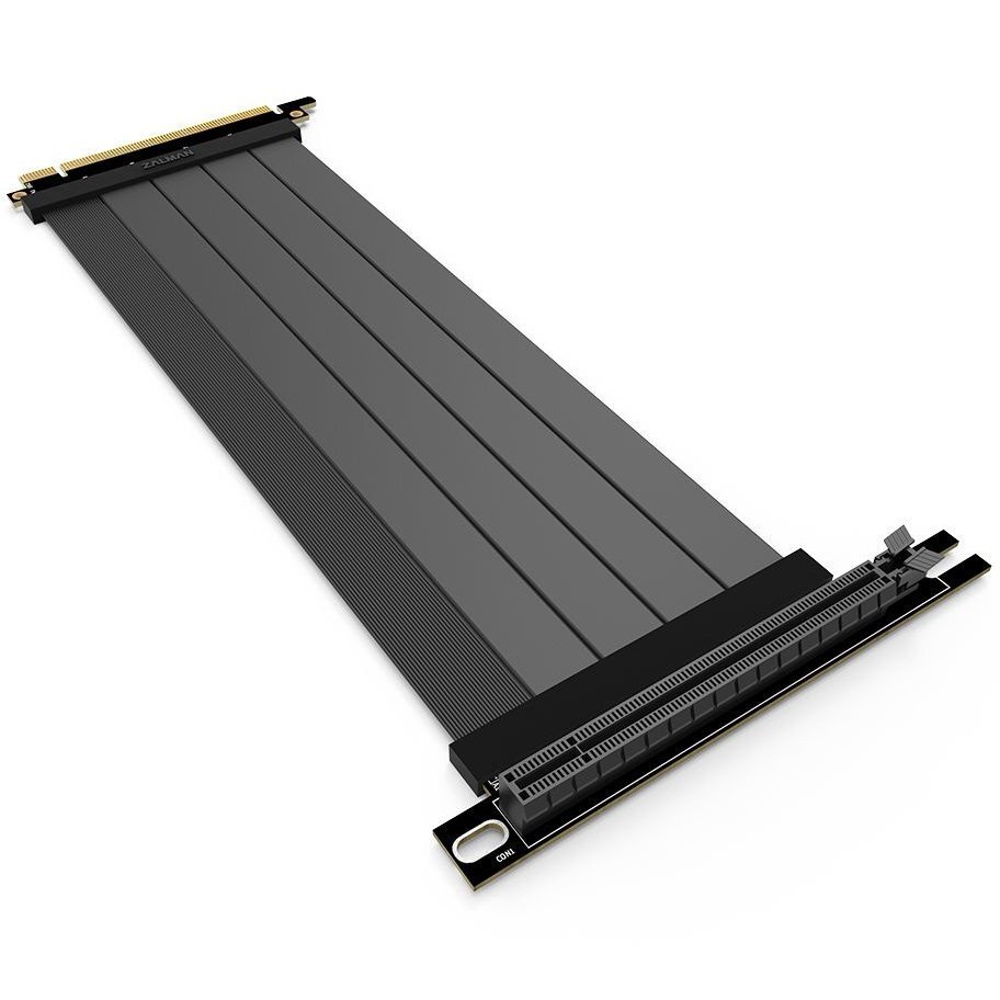 Райзер кабель Zalman RCG422, PCI-E 4.0, PCI-E x 16 Male to PCI x 16 Female, 220mm, Black