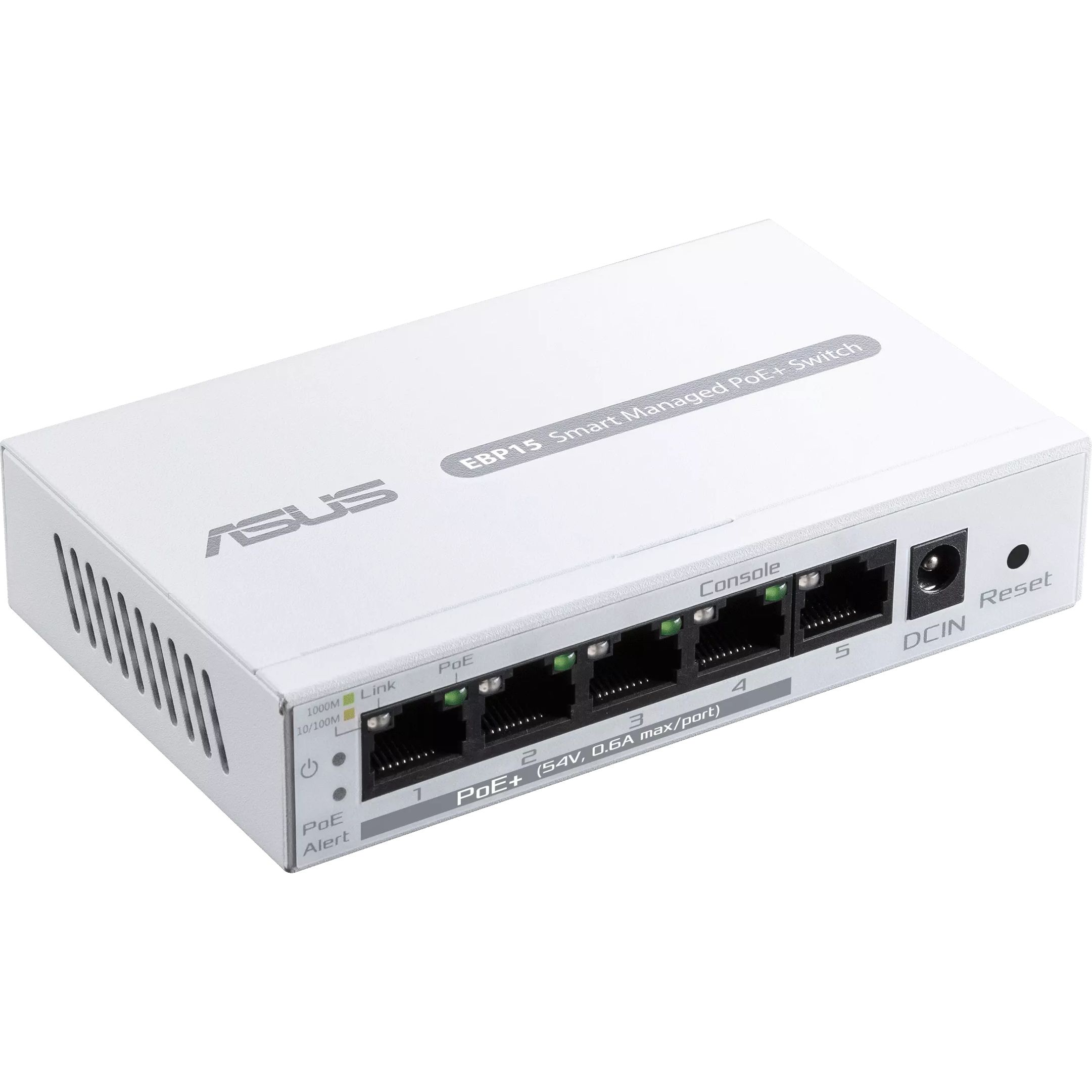 Коммутатор ASUS ExpertWiFi EBP15 5xGE (4xPoE), 60Вт, Управляемый L2+ (90IG08D0-MO3B00)