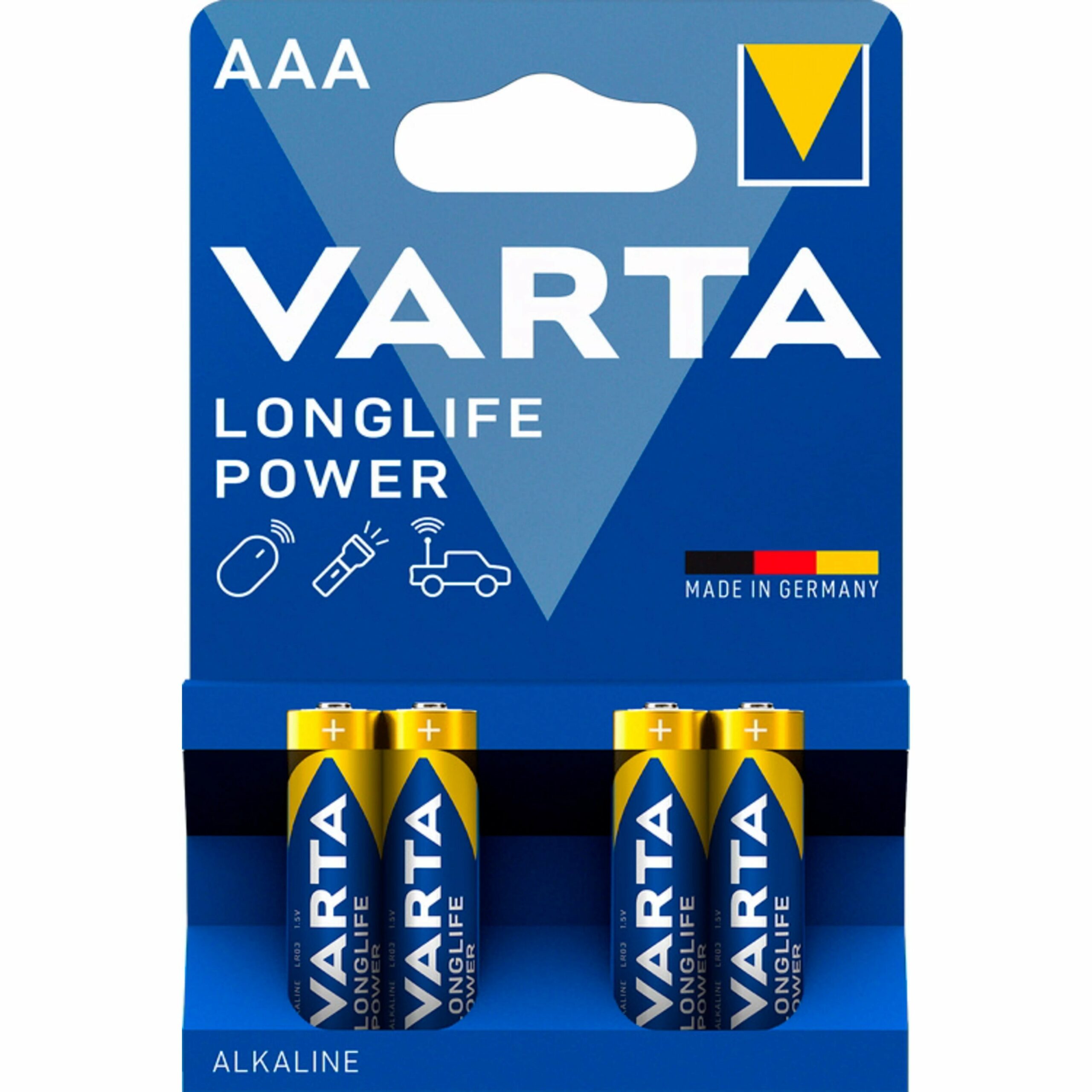 Батарейка VARTA LONGLIFE Power alkaline AAA BLI 4 (04903121414)