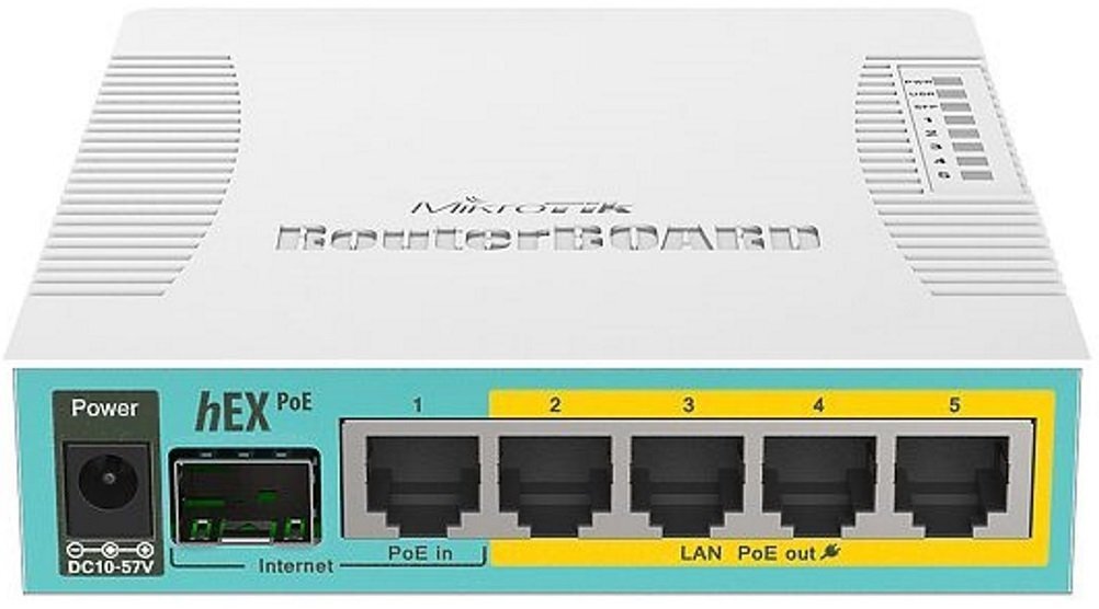 Маршрутизатор MikroTik hEX PoE 5xGE/PoE, 1xSFP, 1xUSB, RouterOS L4 (RB960PGS)