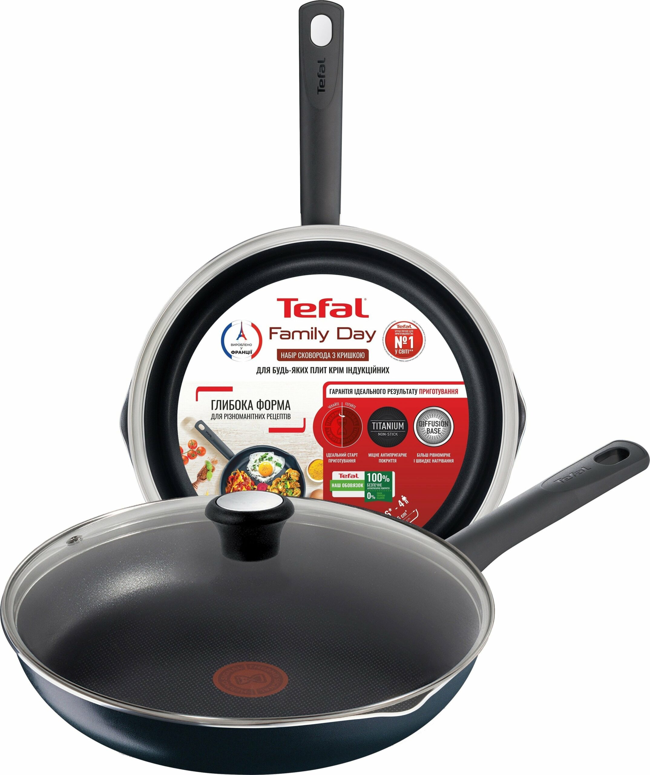 Сковорода з кришкою Tefal Family Day 26 см (B5660553UA)