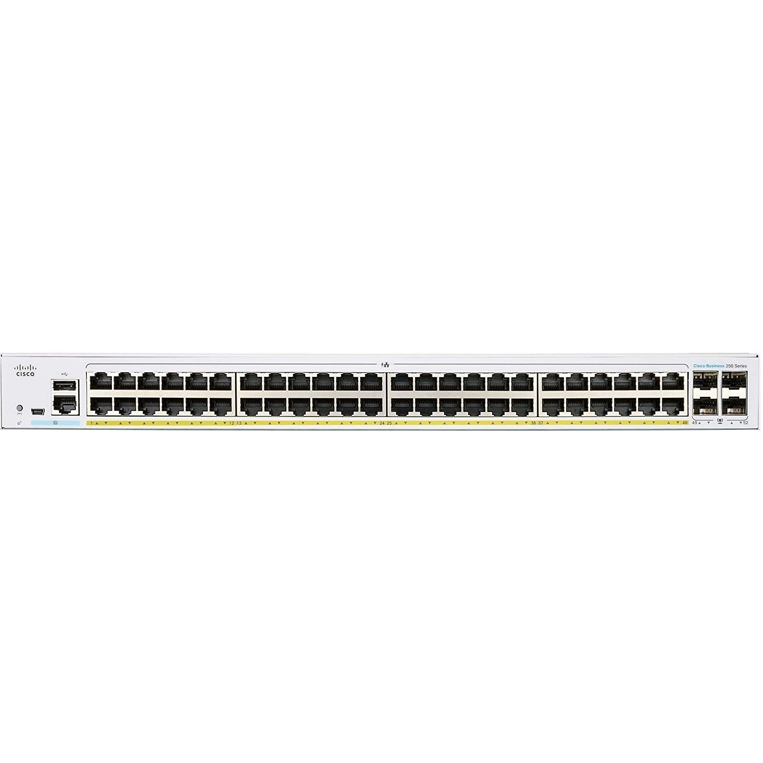 Комутатор Cisco CBS250 Smart 48-port GE, PoE, 4x1G SFP (CBS250-48P-4G-EU)