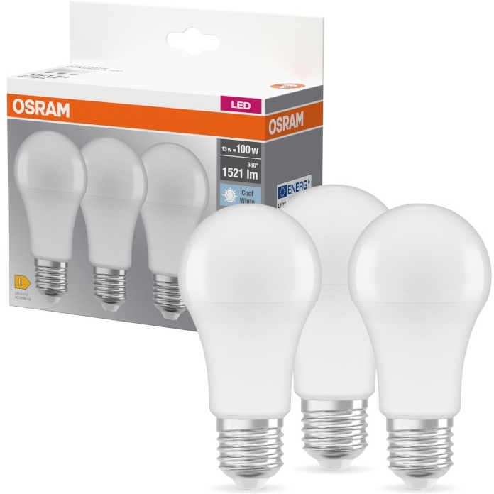 Набір ламп 3шт Osram Led E27 13Вт 4000К 1520Лм A60 (4058075819559)