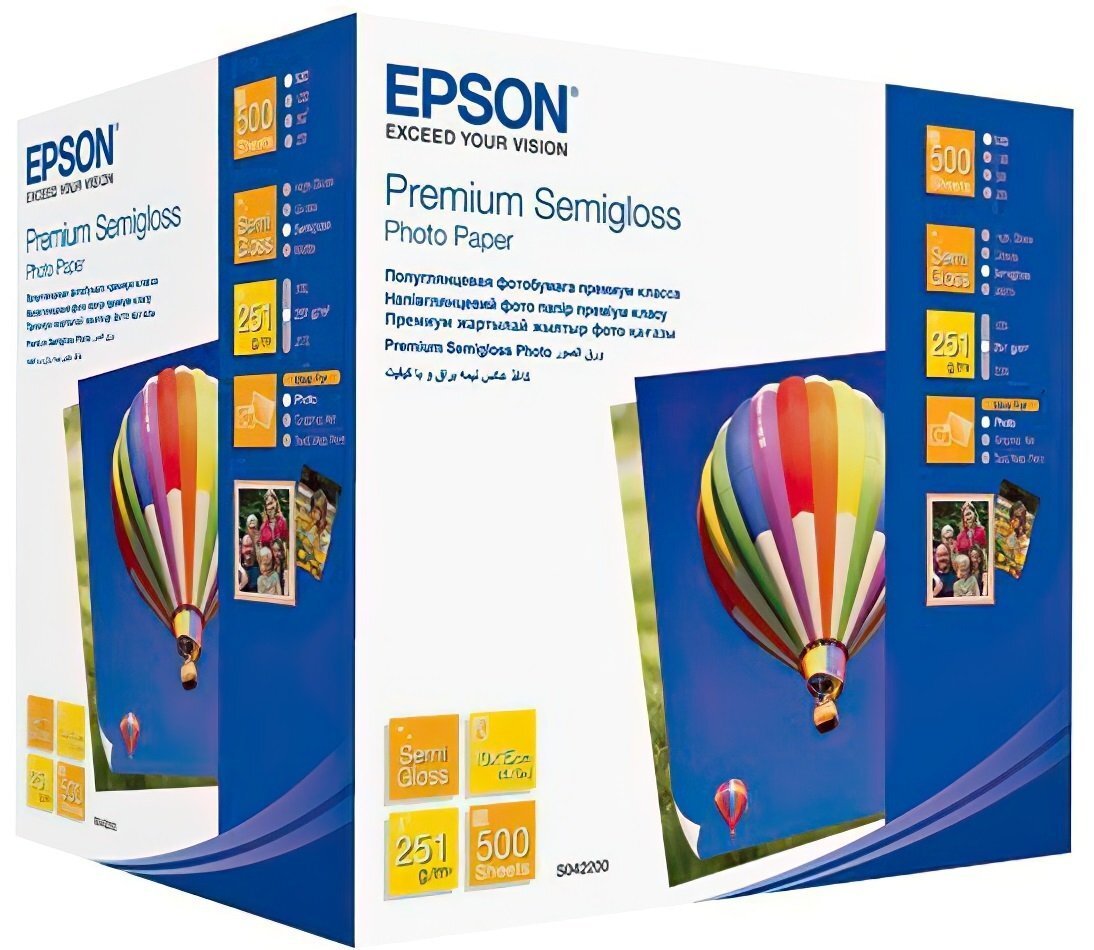 Фотопапір 10*15 EPSON Premium Semiglossy Photo Paper, 500л. (C13S042200)