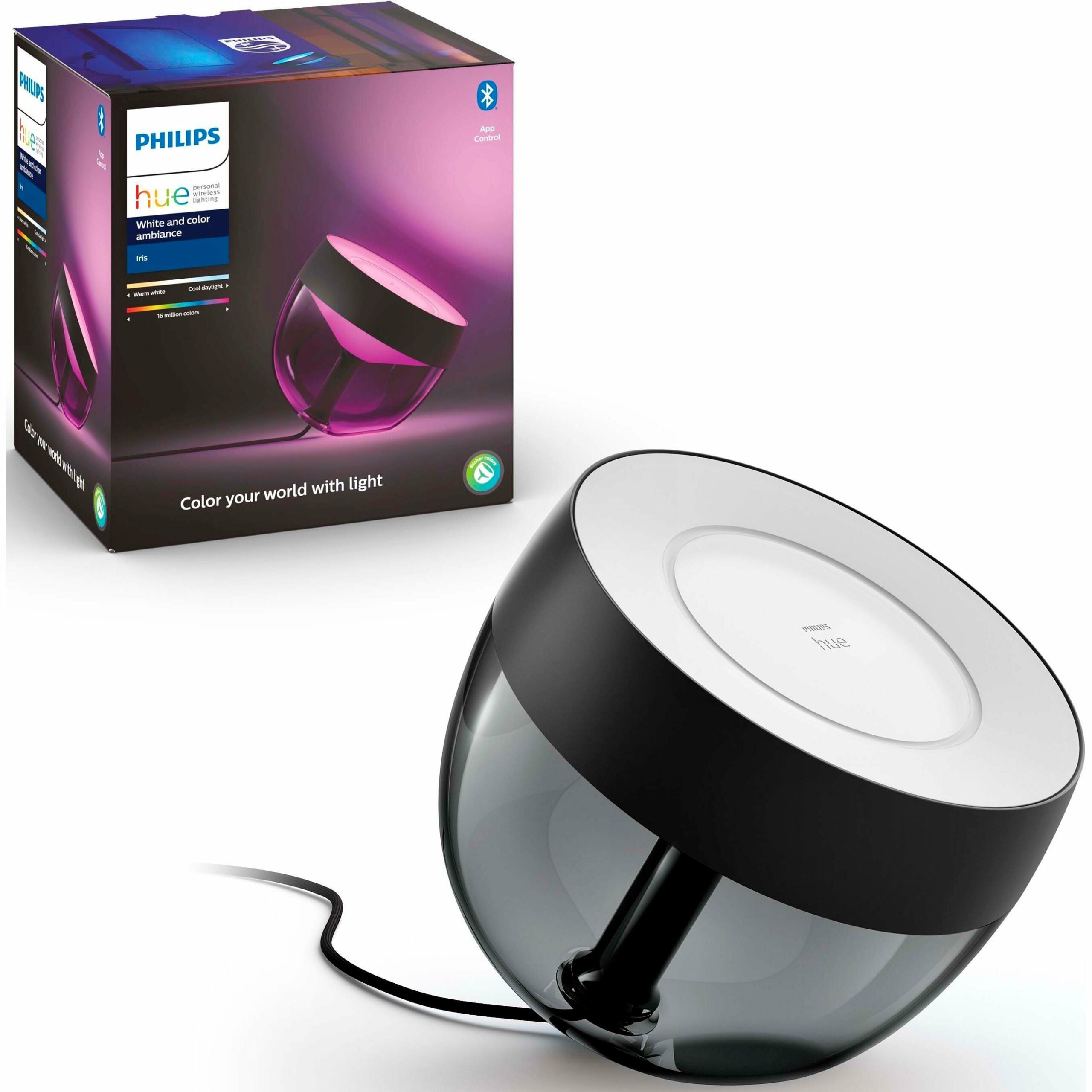 Настільний світильник Philips Hue Iris, 2000K-6500K, Color, Bluetooth, димований, чорний