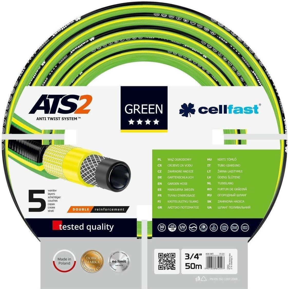 Шланг садовий Cellfast GREEN ATS 3/4", 50м (15-121)