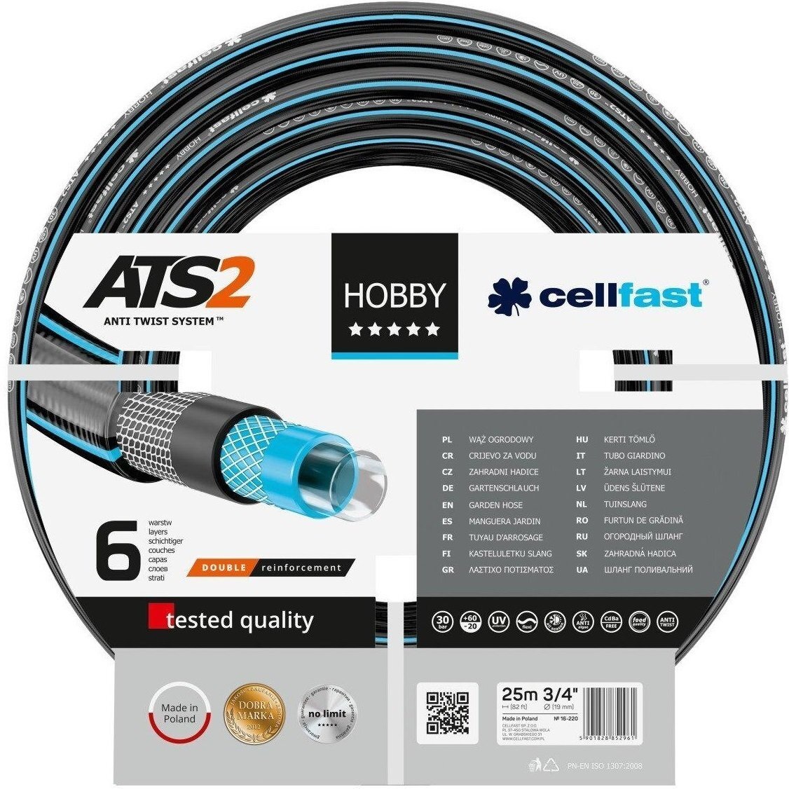 Шланг садовый Cellfast HOBBY ATS 3/4'', 25м (16-220)