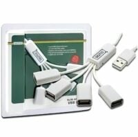 USB хаб USB 2.0, Digitus 4 порти, пасивний, White (DA-70216)