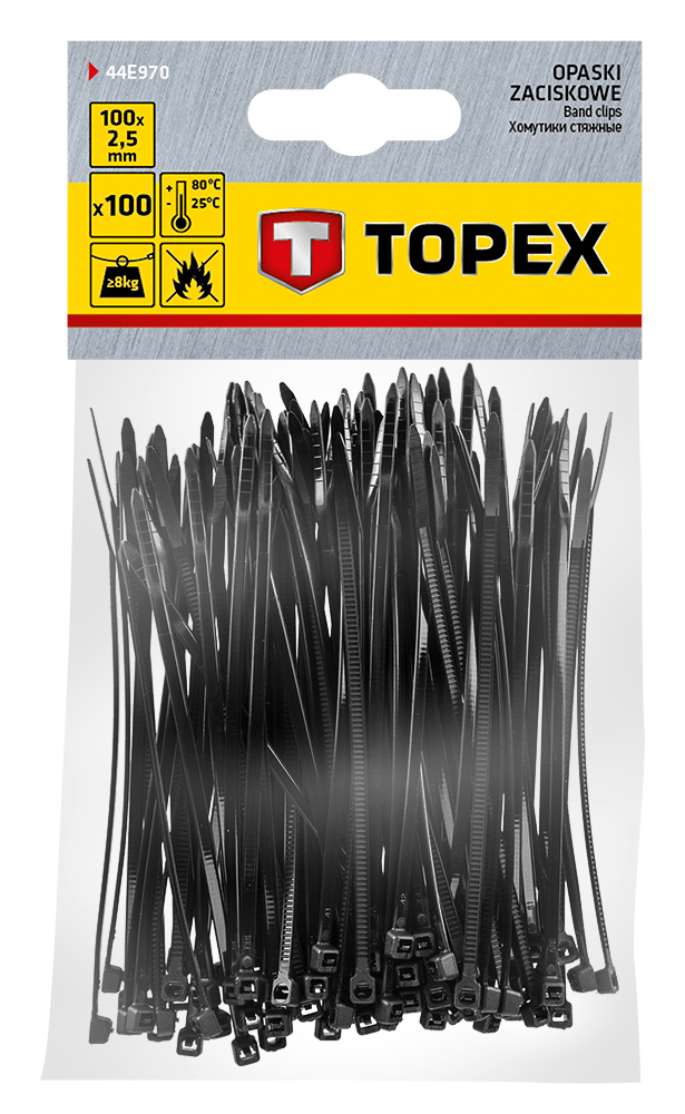 Хомуты Topex 44E982 4,8x370мм 75 шт.