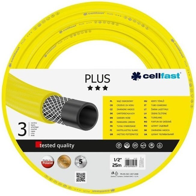 Шланг садовый Cellfast PLUS 1/2', 25м (10-200_CELLFAST)