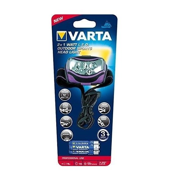 Ліхтар VARTA 2x1W LED Outdoor Sports Head Light 3AAA (18630101421)