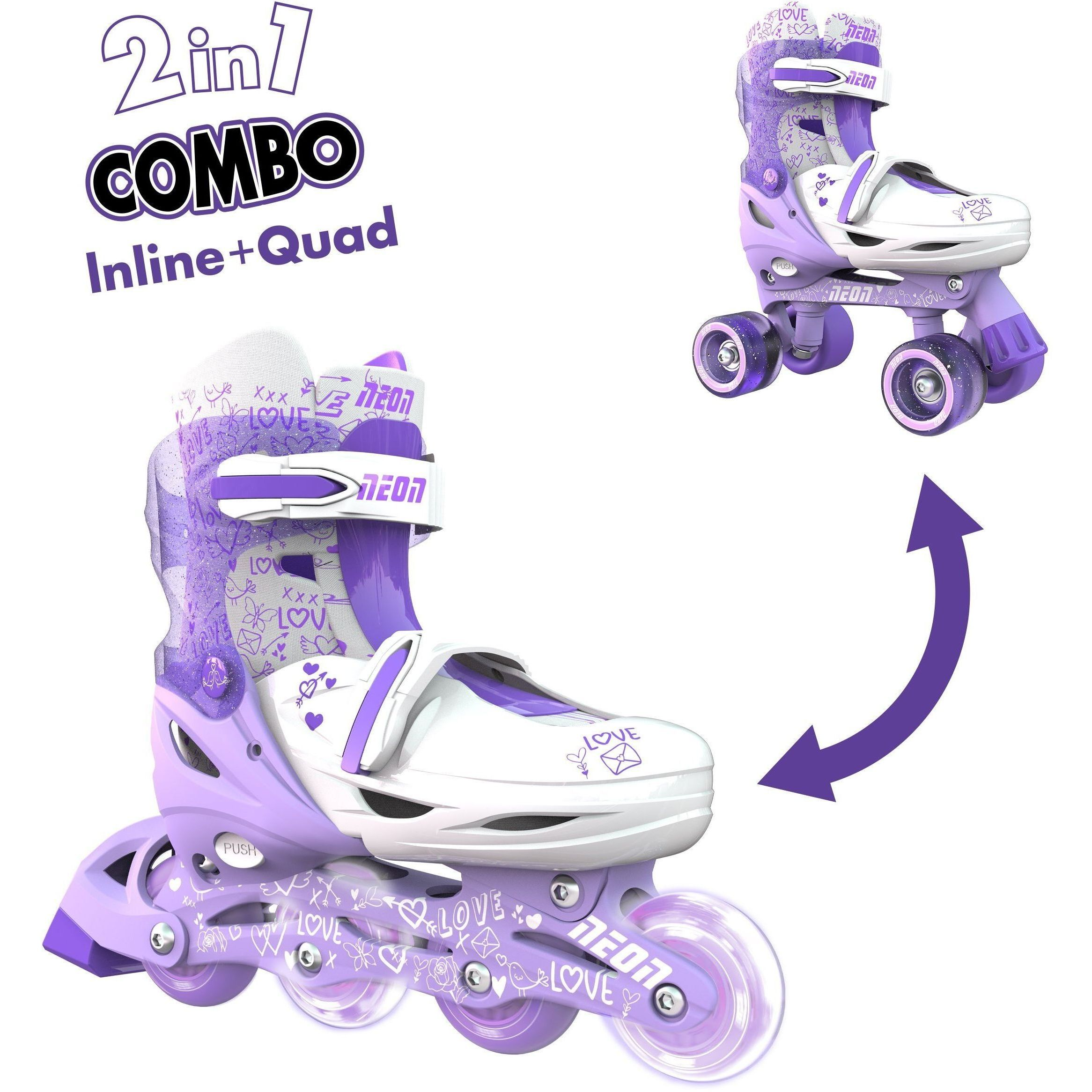 Роликовые коньки Neon Combo Skates Сиреневый (Размер 34-37)