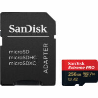 Карта пам`яті SanDisk microSDXC 256GB C10 UHS-I U3 R200/W140MB/s Extreme Pro V30 + SD адаптер (SDSQXCD-256G-GN6MA)