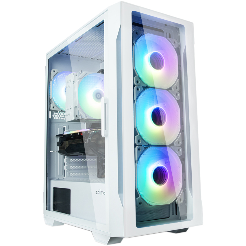 Корпус ZALMAN I3 Neo TG, без БЖ, 1xUSB3.0, 2xUSB2.0, 4x120mm RGB fans, TG Side/Front Panel, ATX, білий