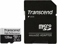 Карта пам`яті Transcend microSDXC 128GB C10 UHS-I U3 A2 R160/W125MB/s + SD адаптер (TS128GUSD340S)