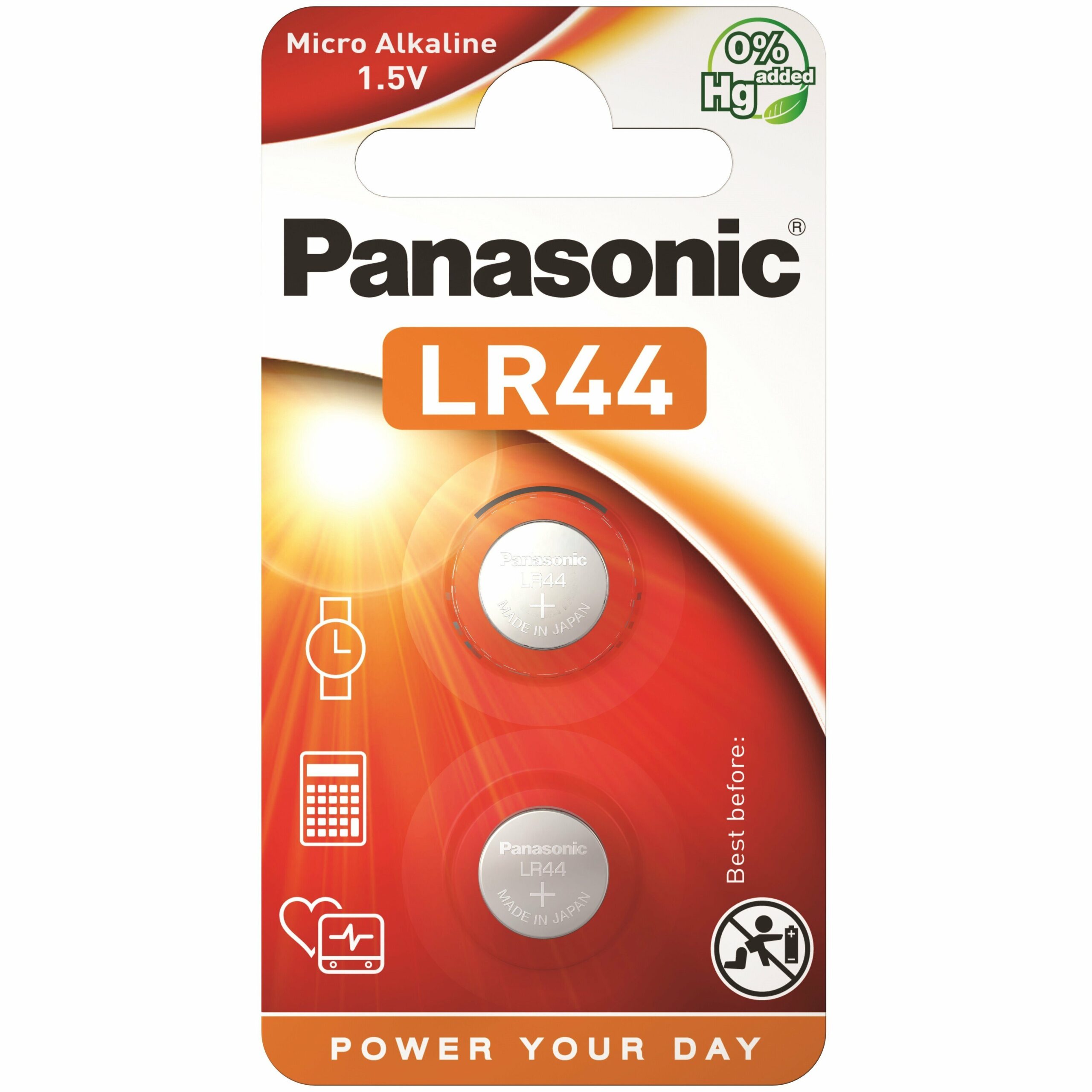 Батарейка Panasonic LR44 BLI 2 (LR-44EL/2B)