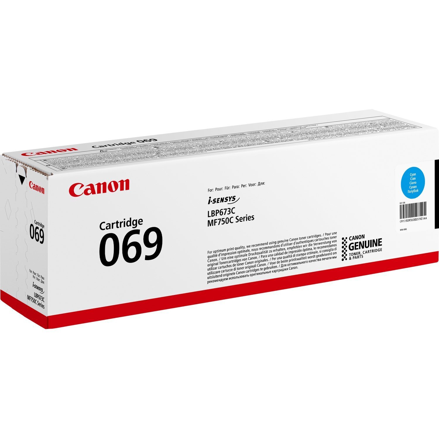 Картридж лазерний Canon 069 MF752Cdw/MF754Cdw/LBP673Cdw Cyan (1900 стор) (5093C002)