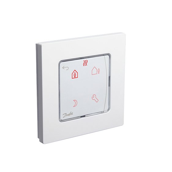 Програмований сенсорний терморегулятор Danfoss Icon Display 230V, 80 х 80мм, In-Wall, білий (088U1020)