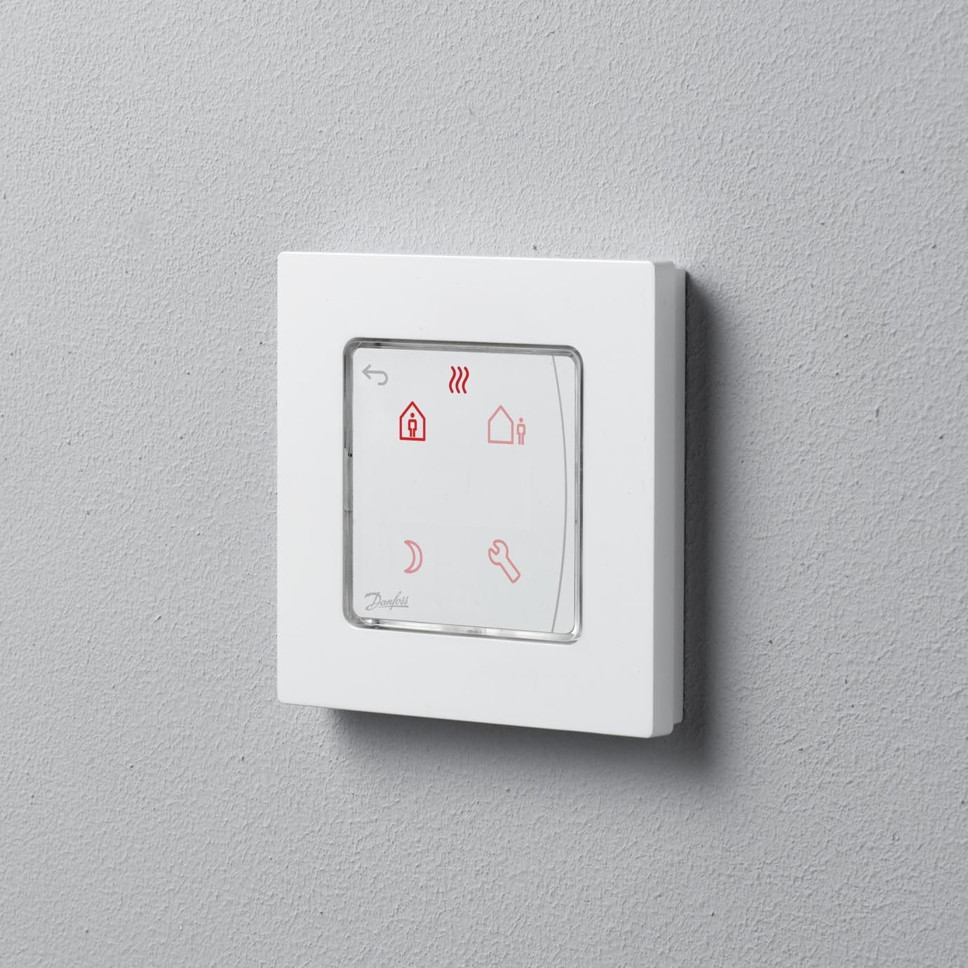 Програмований сенсорний терморегулятор Danfoss Icon Display 230V, 80 х 80мм, In-Wall, білий (088U1020)