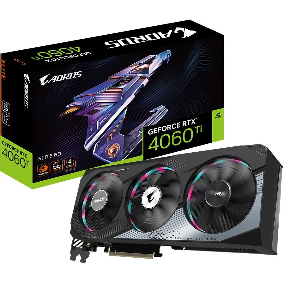 Відеокарта GIGABYTE GeForce RTX 4060 Ti 8GB GDDR6 AORUS ELITE (GV-N406TAORUS_E-8GD)