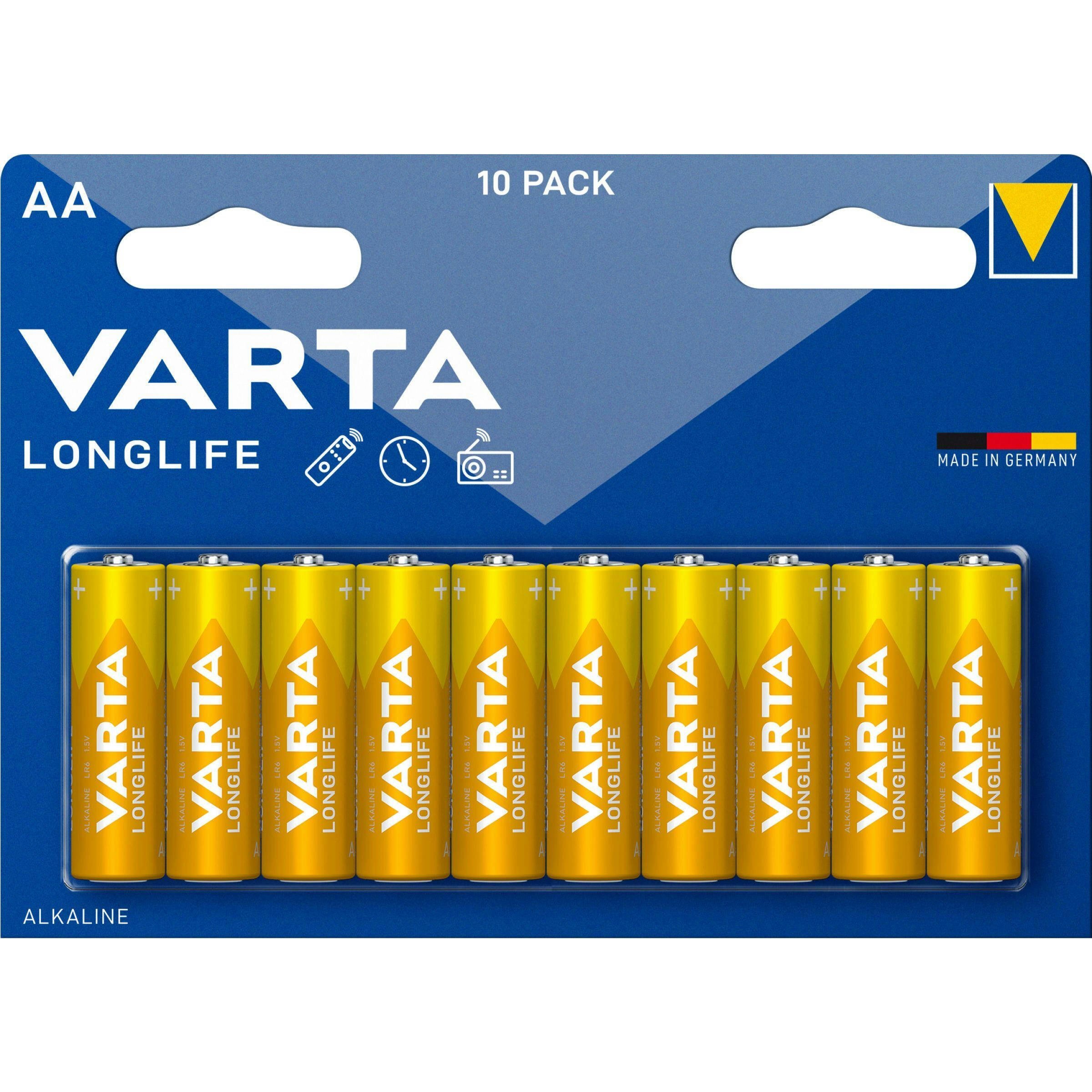 Батарейка VARTA LONGLIFE AA BLI 10 ALKALINE (4106101461)