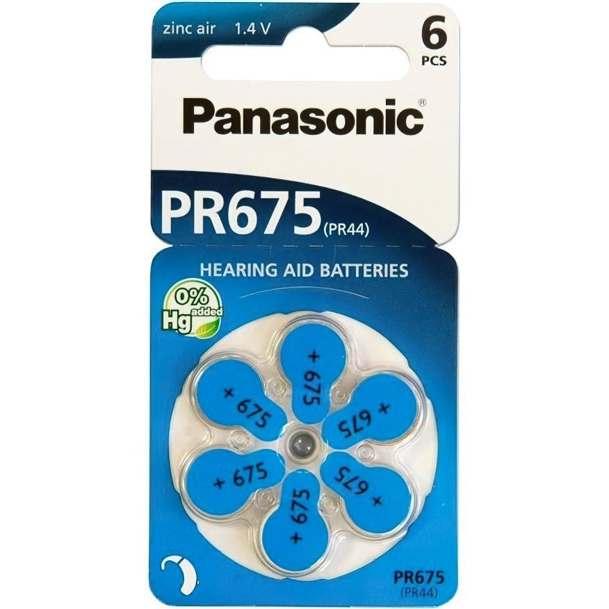 Батарейка Panasonic PR-675H BLI 6 (PR-675H/6LB)