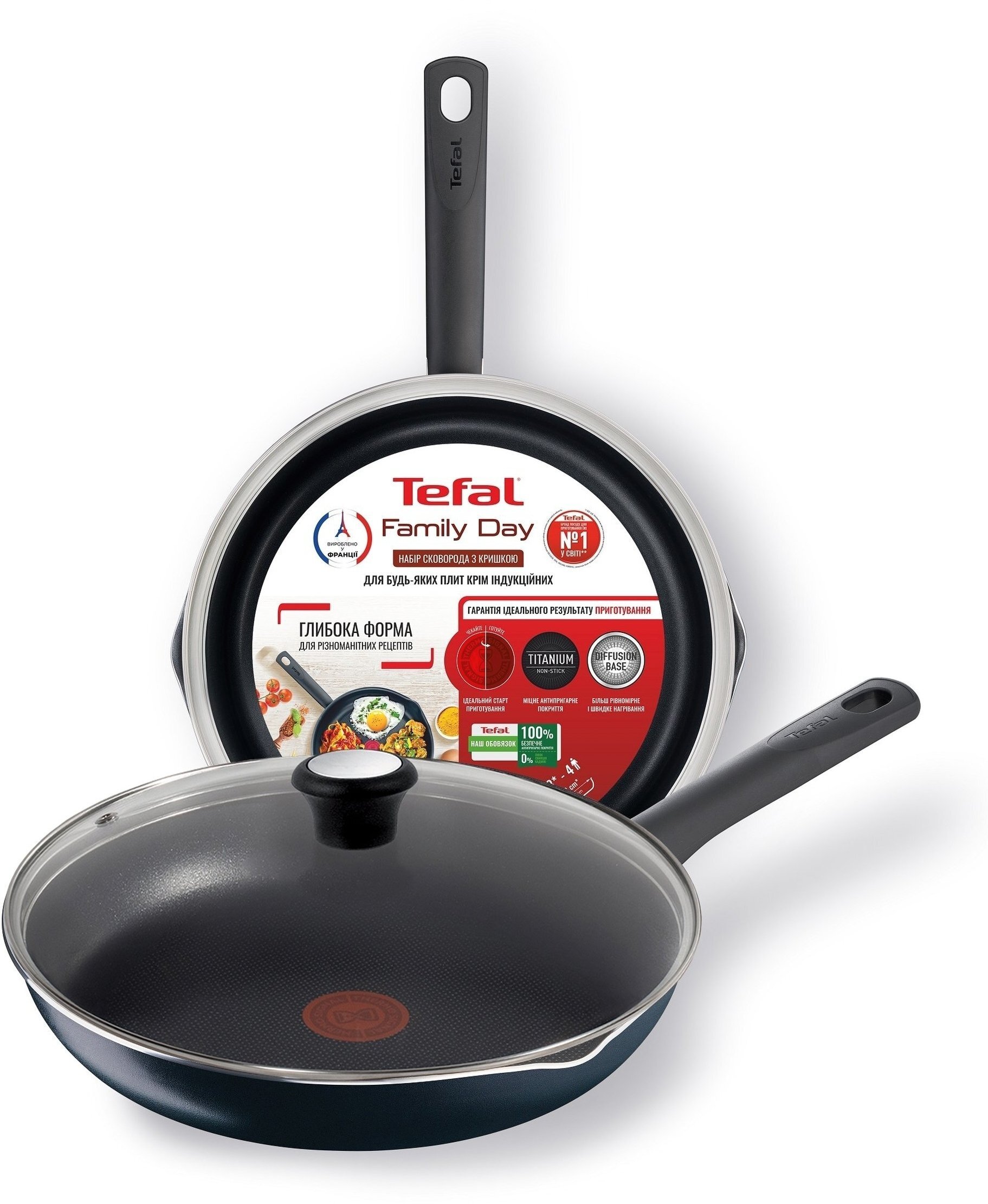 Сковорода з кришкою Tefal Family Day 28 см (B5660653UA)