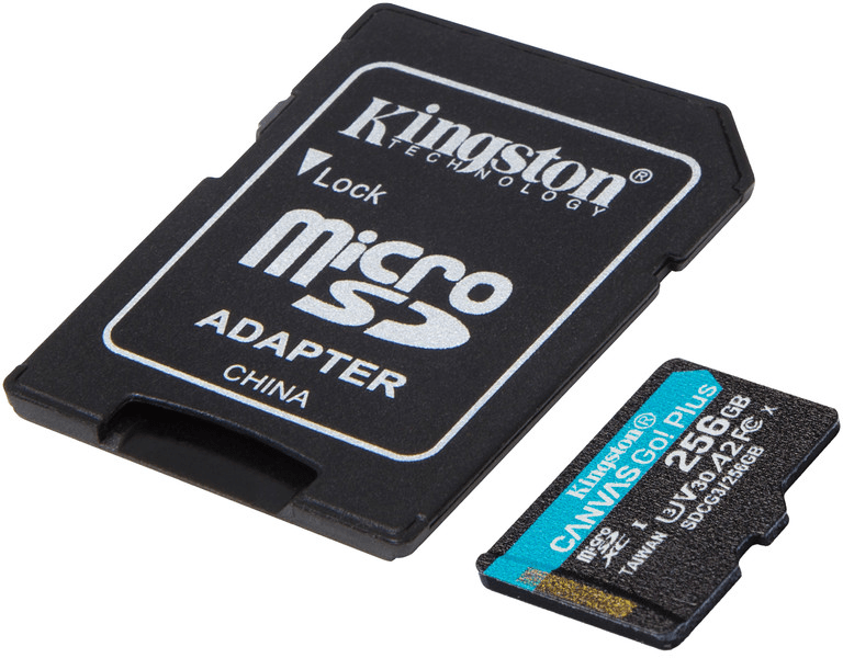 Карта памяти Kingston microSDXC 256GB Canvas Go Plus 170R A2 U3 V30 + адаптер SD (SDCG3/256GB)