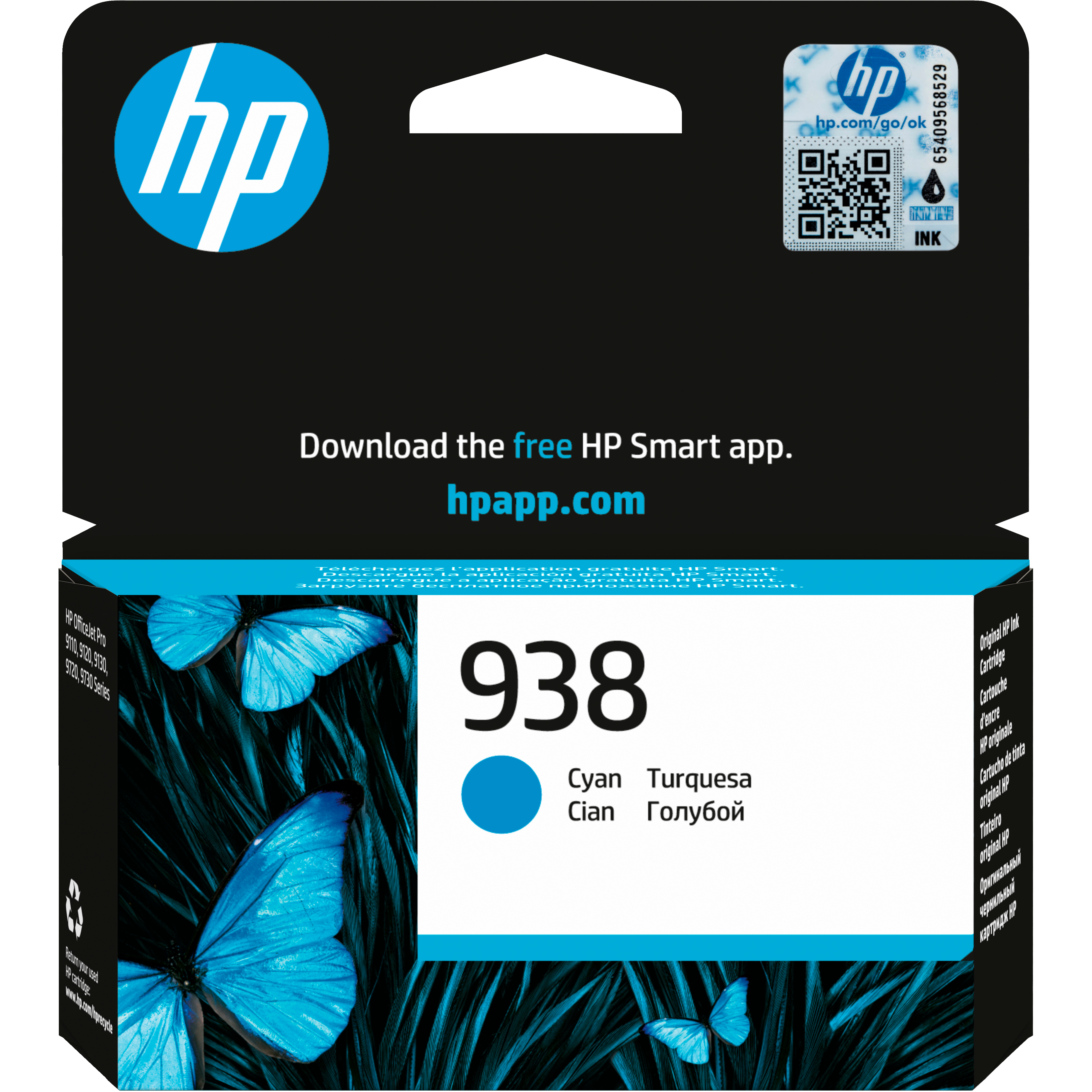 Картридж HP No.938 OfficeJet Pro 9110b/9120/9120b/9130/9130b/9700/9700e Cyan (800 стор) (4S6X5PE)