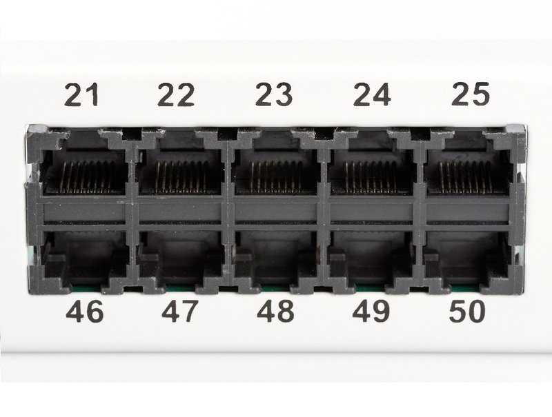 Патч-панель DIGITUS 19" 1U, 50 портов, Cat.3 UTP в сборе серая