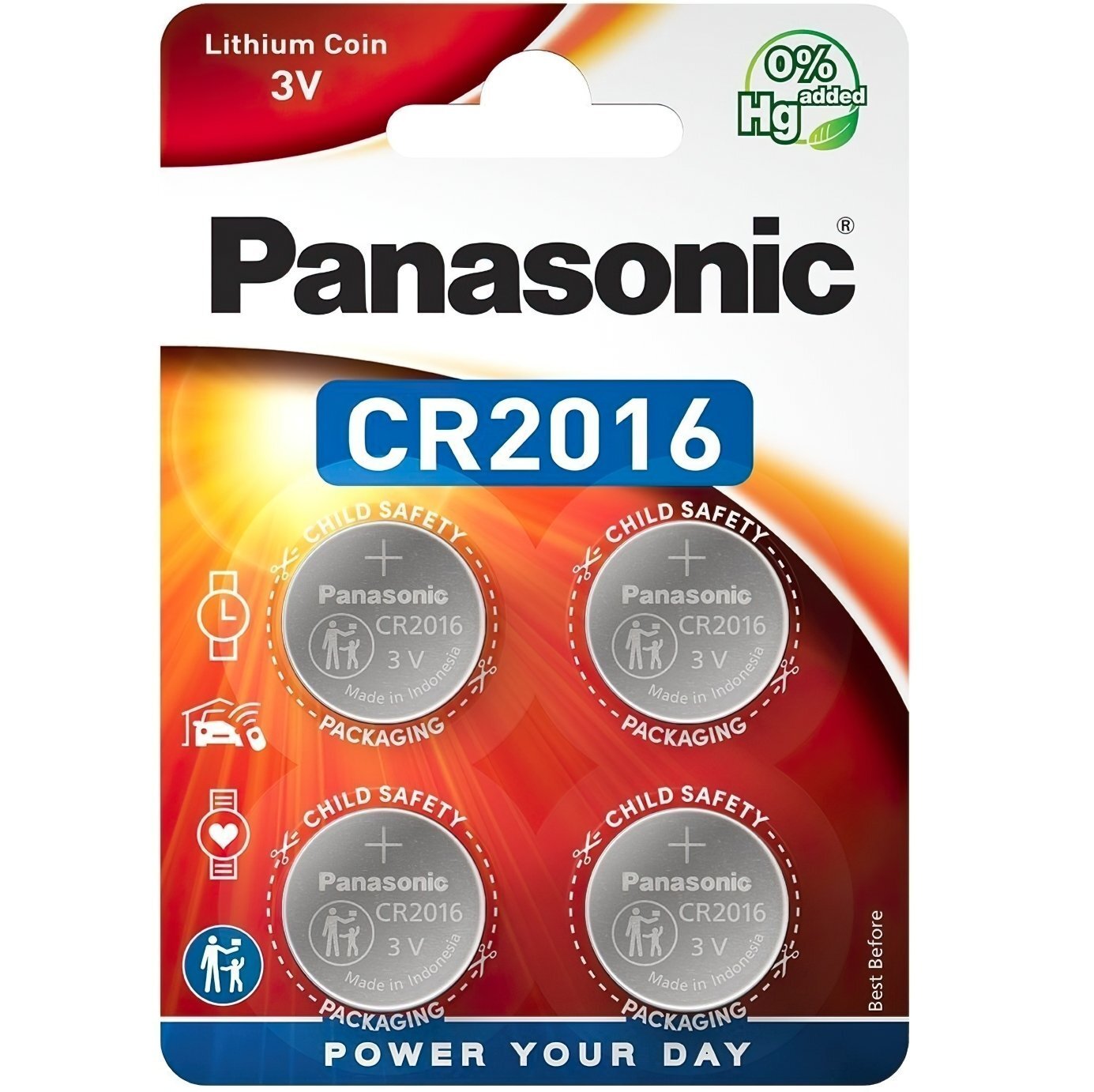 Батарейка Panasonic CR2016 BLI 4 Lithium (CR-2016EL/4B)