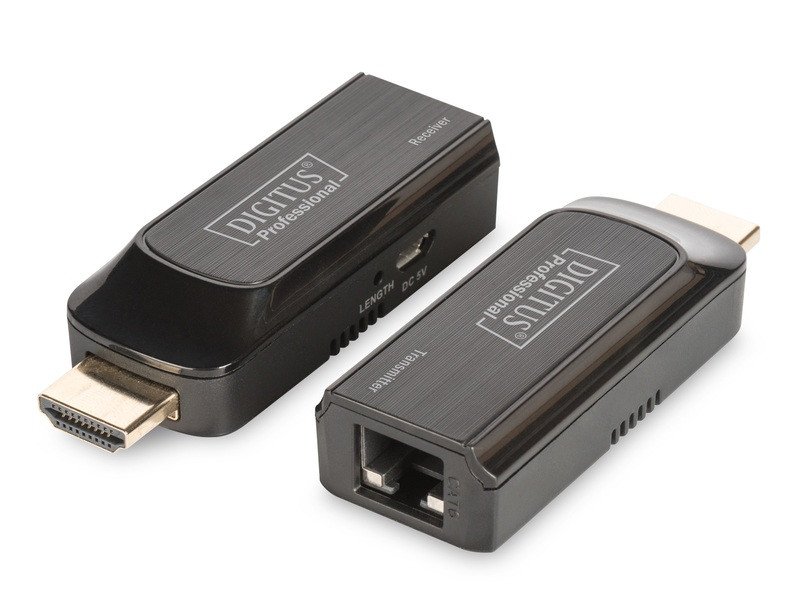 Подовжувач DIGITUS mini HDMI UTP 50m, USB powered, Black