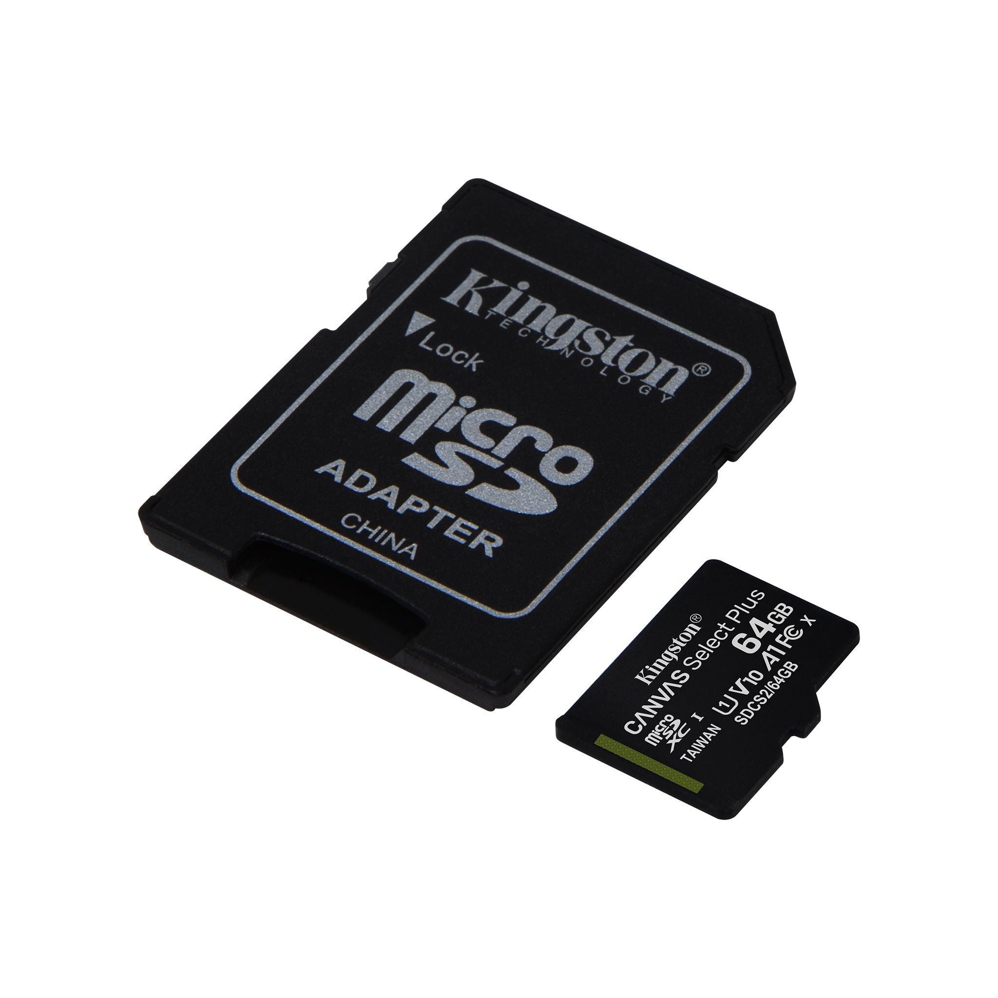 Карта пам'яті Kingston microSDXC 64GB Class 10 UHS-I R100MB/s + SD-адаптер (SDCS2/64GB)