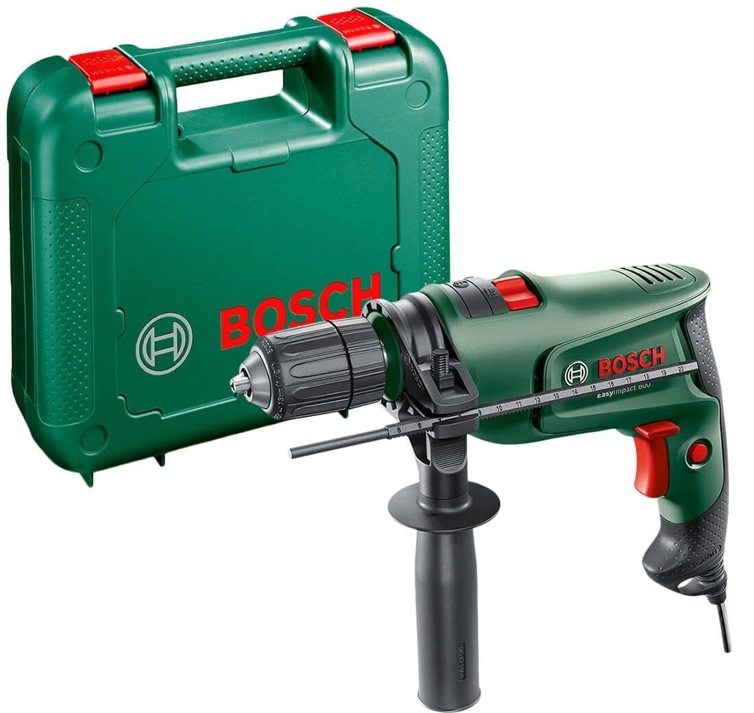 Дриль ударний Bosch EasyImpact 600, 600Вт, БЗП, 3000 об/хв, 1.7 кг, кейс