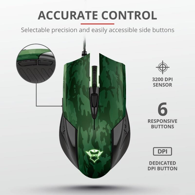 Миша+килимок Trust GXT781 RIXA CAMO MOUSE & PAD (23611_TRUST)