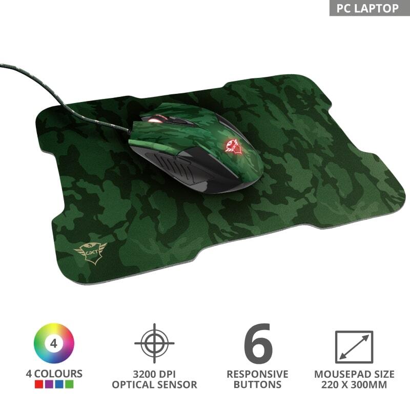 Миша+килимок Trust GXT781 RIXA CAMO MOUSE & PAD (23611_TRUST)