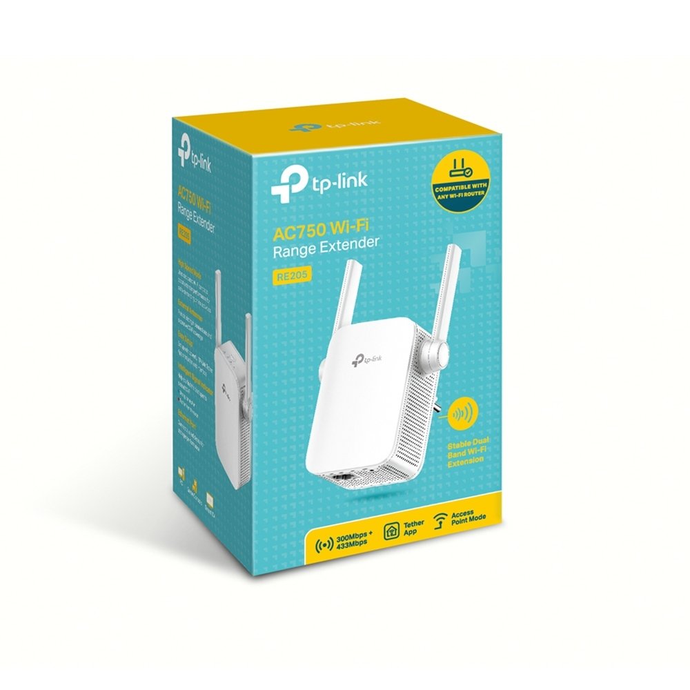 Підсилювач бездротового сигналу TP-Link RE205 AC750 1хFE LAN