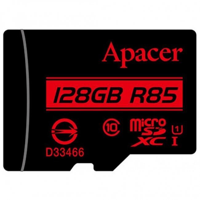 Карта памяти Apacer microSDXC 128GB UHS-I U1 R85MB/s + SD-адаптер (AP128GMCSX10U5-R)