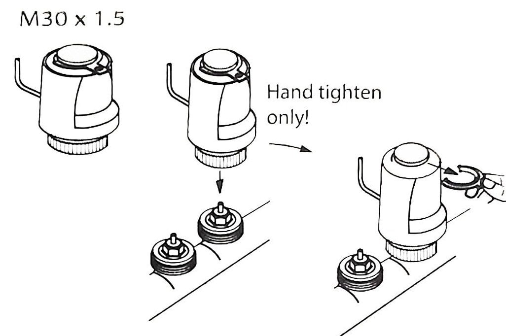 Термоэлектрический привод Danfoss Thermot TWA-K NC 230V, M30 x 1.5, 1.2м (088H3220)