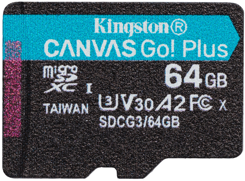 Карта пам`яті Kingston microSDXC 64GB Canvas Go Plus 170R A2 U3 V30 (SDCG3/64GBSP)