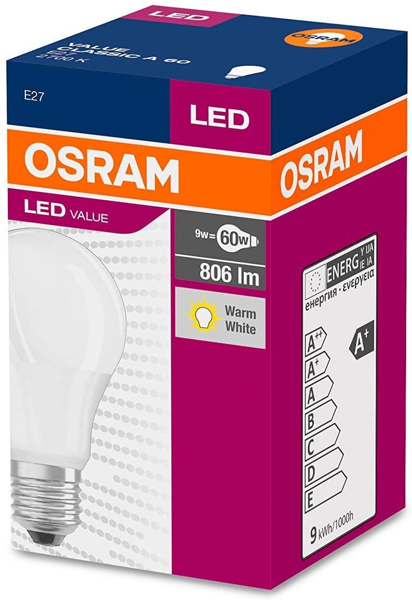 Лампа світлодіодна Osram Led Value A60 8,5W 806Lm 2700К E27