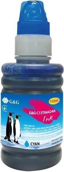 Контейнер з чорнилом G&G для Epson L100/L200 cyan (G&G-C13T66424A)