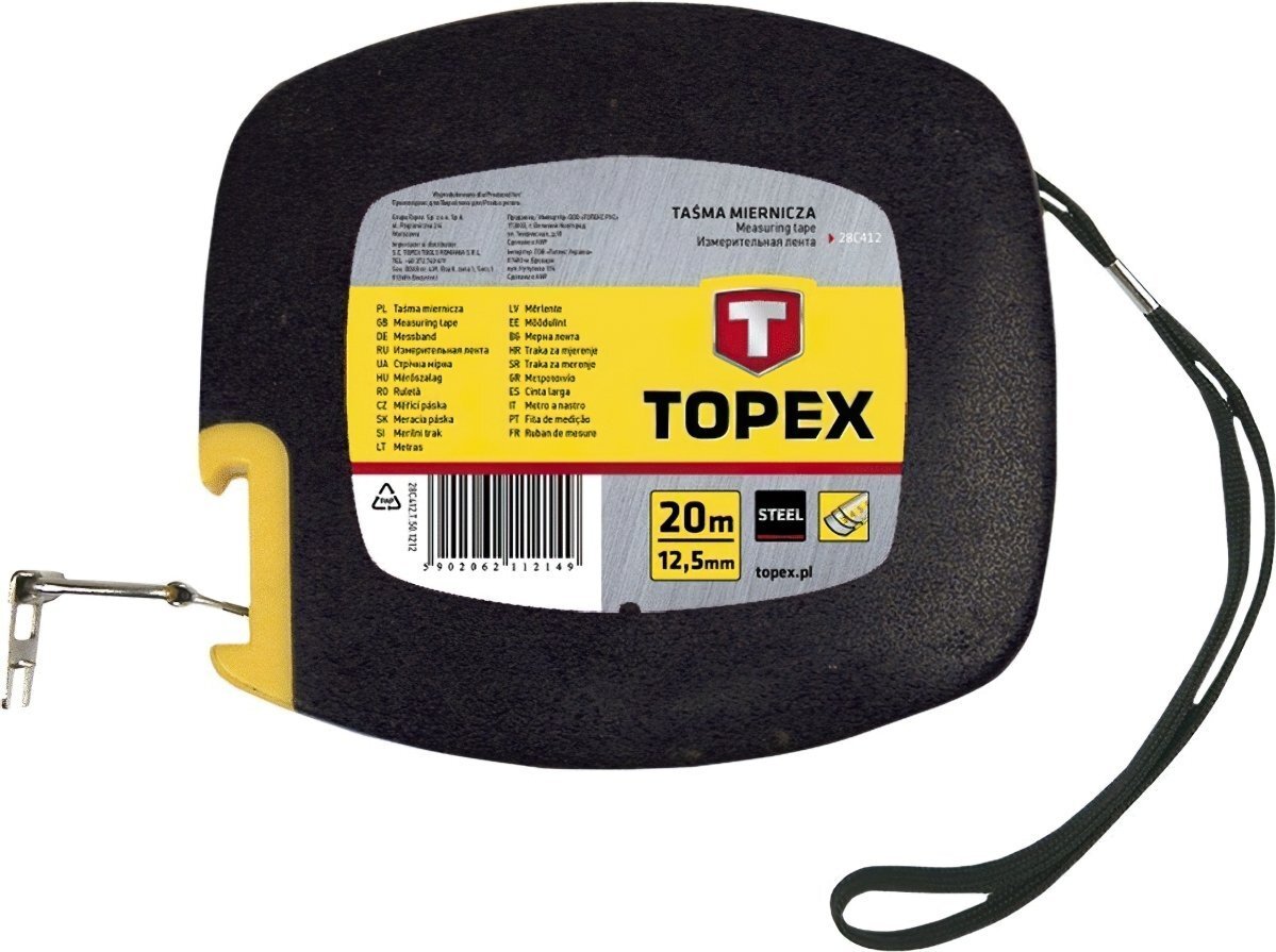 Лента измерительная TOPEX стальная 20м 28C412