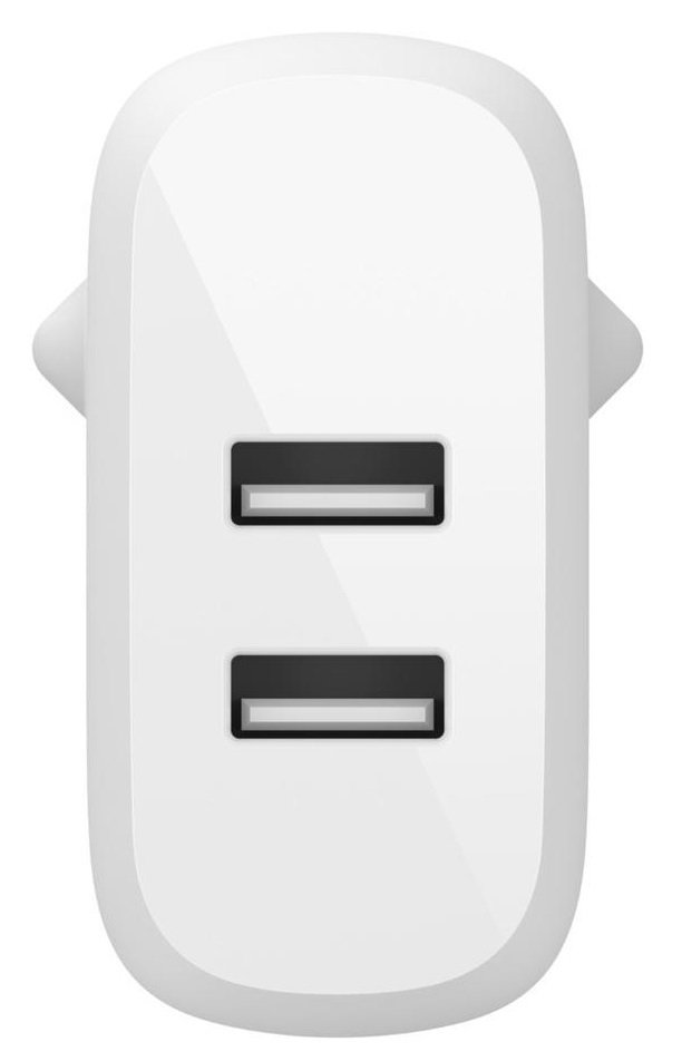 Мережевий ЗП Belkin Home Charger (24W) DUAL USB 2.4A, white (WCB002VFWH)