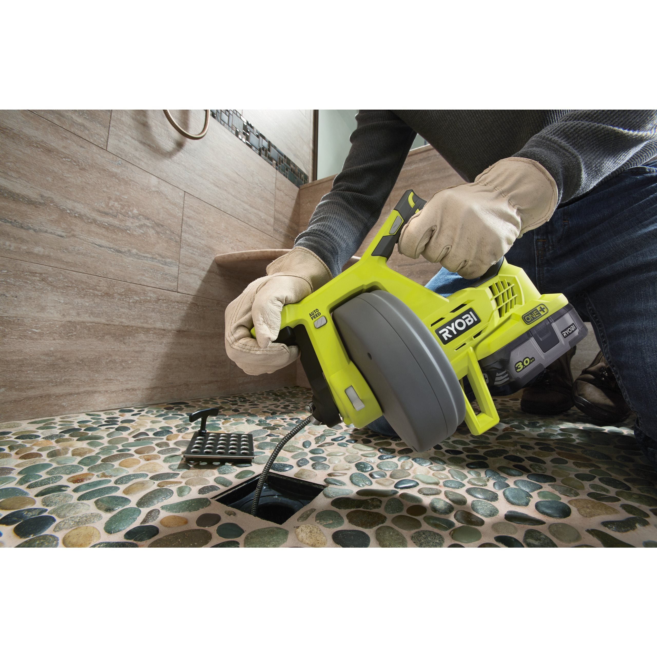 Прочистная машина Ryobi ONE+ R18DA-0, диаметр трубы 19-50мм (без АКБ и ЗУ)