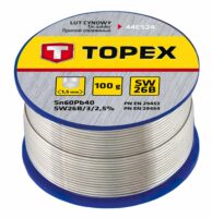 Припій TOPEX олов'яний 60% Sn, дріт 1.5 мм, 100 г