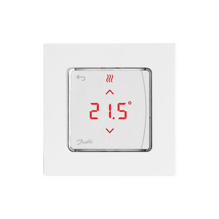 Програмований сенсорний терморегулятор Danfoss Icon Display з дисплеєм, 230V, 80 х 80мм, In-Wall, білий (088U1010)